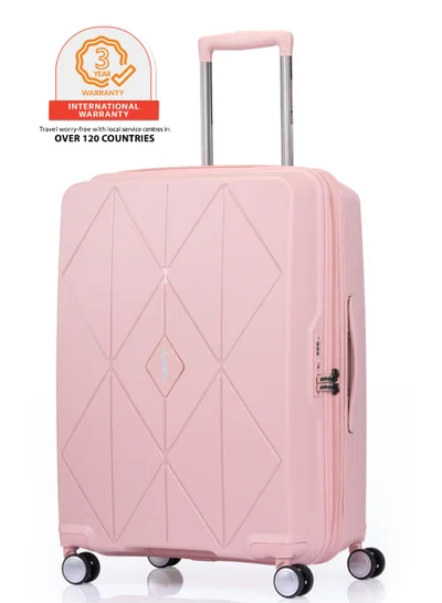 AMERICAN TOURISTER Argyle Suitcase, Check-In Size 68 cm / 25 inch, 4 Spinner Wheels, Hard Top, Polypropylene, Antique Pink|DuoSaf™ Security Zipper|Expandable|TSA 008 - 3 Years International Warranty