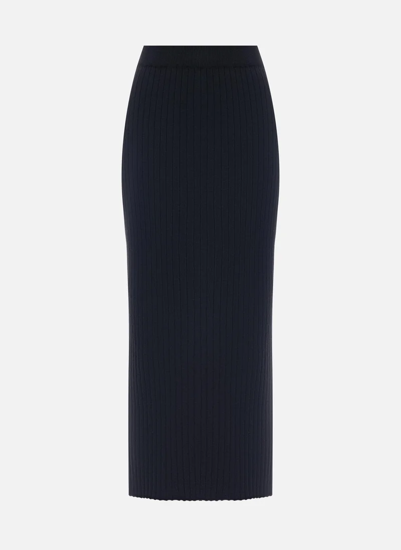 Lichi Rib-knit midi skirt