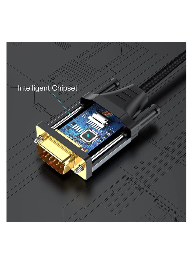 اكسيسن كابل HDMI إلى VGA بطول 5 أمتار، محول (ذكر إلى ذكر) سلك فيديو عالي الدقة 1080P متوافق مع أجهزة الكمبيوتر المكتبية والمحمولة وأجهزة الكمبيوتر الشخصية والشاشات وأجهزة العرض والتلفزيونات عالية الدقة وغيرها - Image 5