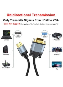 XICEN HDMI to VGA Cable 5M, Adapter (Male to Male) 1080P HD Video Cord Compatible for Computer, Desktop, Laptop, PC, Monitor, Projector, HDTV and More  - Image 2
