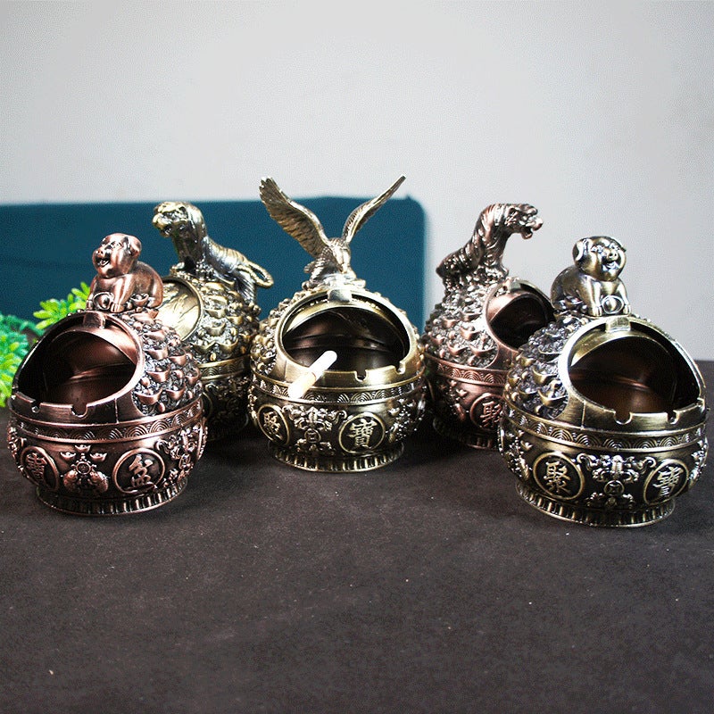 Metal Zodiac Cornucopia Ashtray Alloy Material Metal Crafts Home Decoration Tea Hall Office Gift - Image 2