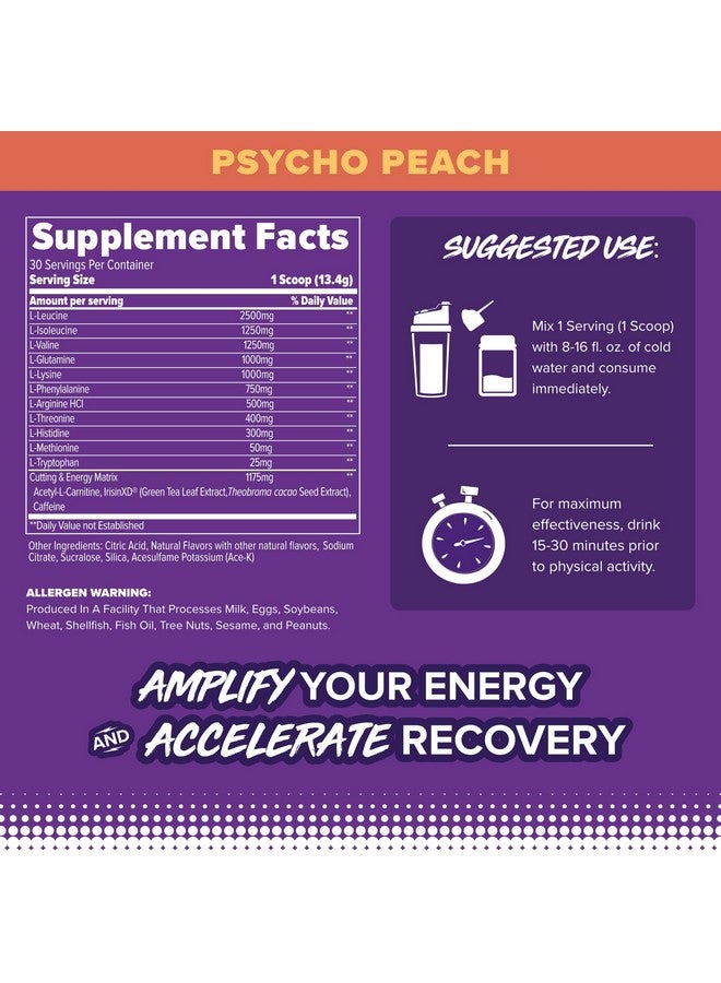FINAFLEX EAA, Psycho Peach - 14.2 oz - Promotes Performance, Energy & Cuts - with BCAAs, L-Glutamine, L-Arginine, Acetyl-L-Carnitine & Caffeine - 30 Servings - Image 2
