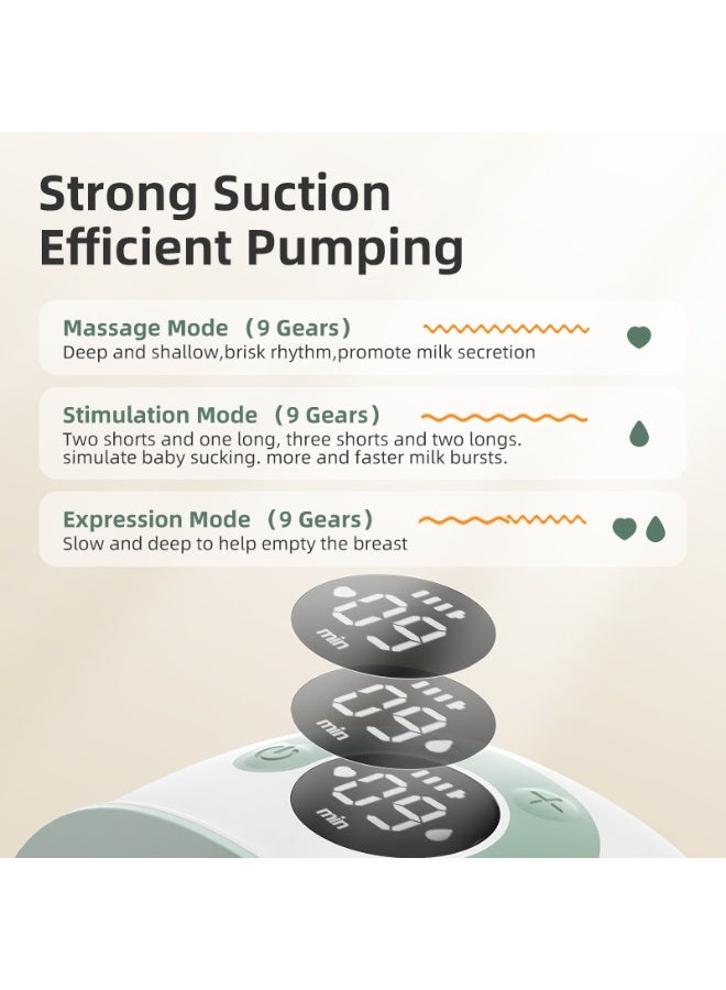 Small body, large capacity, 210 ML wearable electric breast pump, comfortable real lying and sucking, 9-speed mode breast pump - Image 4
