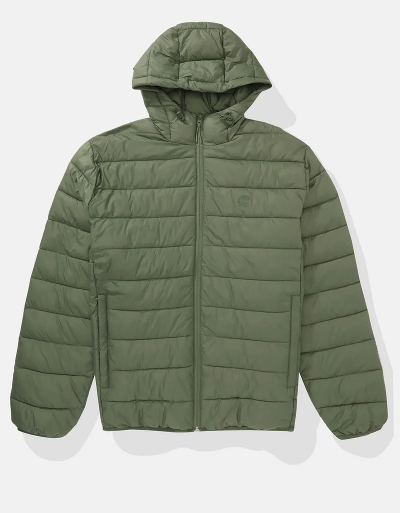 American Eagle Zip Through Puffer Jacket