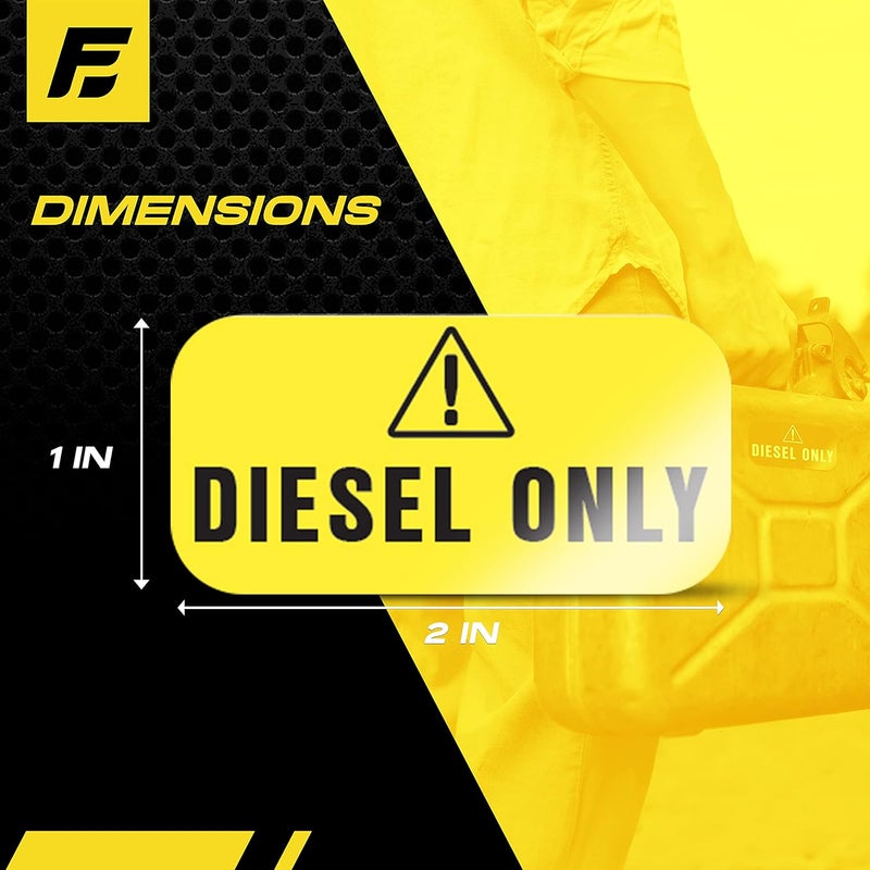 Fuel Stickers Fuel Decals Stickers - 4 Pack - 2" x 1" - Extreme Quality - Ultra Durable - Weather Resistant - Commerical Grade 1" x 2" Yellow VINYL - Image 2