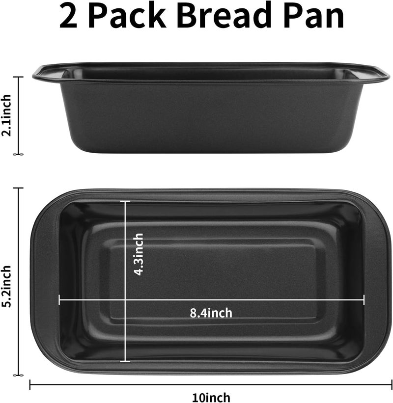 Novery 2PCS Nonstick Bread Pan - 8” x 4” Carbon Steel Loaf Baking Pans, Dishes，Rectangle Baking Supplies for Homemade Bread, Meatloaf, Cakes, Sourdough, Brownies, and Lasagnas - Image 2