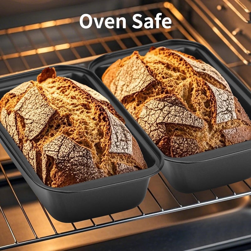 Novery 2PCS Nonstick Bread Pan - 8” x 4” Carbon Steel Loaf Baking Pans, Dishes，Rectangle Baking Supplies for Homemade Bread, Meatloaf, Cakes, Sourdough, Brownies, and Lasagnas - Image 4