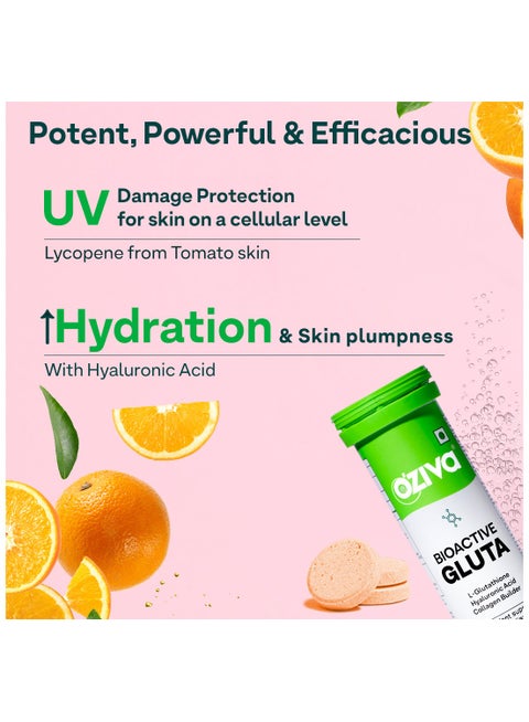 oziva glutathione amazon OZiva OZiva Bioactive Gluta Fizzy-5 Potent Antioxidants | Glutathione  tablets For Skin Radiance & Glow | With Hyaluronic Acid, Lycopene,  Astaxanthin - Orange zing, Pack of 2 (30 Tablets) | Best Price KSA