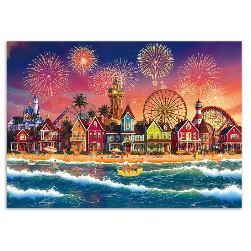 Artipuz 1000 Piece Puzzle for Adults Seaside Firework Florida Summer Jigsaw Puzzle 276 x 197in 1000 Pieces Jigsaw Puzzles for Adults Gift for Friends Family Wall Art Home Decor - Image 3