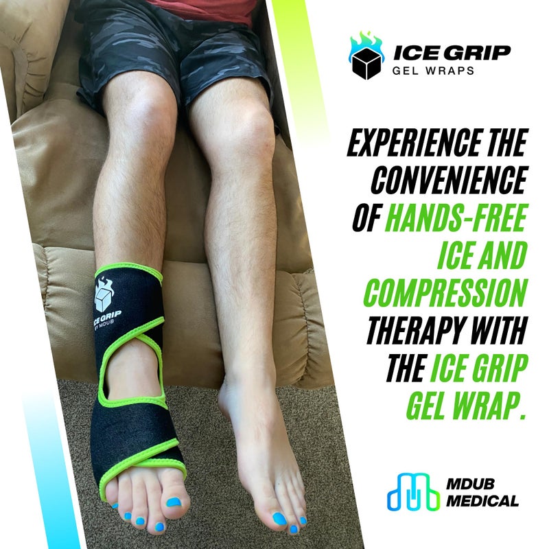 ICE GRIP Foot Ankle Hot & Cold Ice Wrap Post Surgery Compression Reusable Gel Pack for Injury Flexible for Inflamation, Post-Surgery, Ankle, Foot, Soccer, Basketball, Recovery Relief Therapy - Image 4