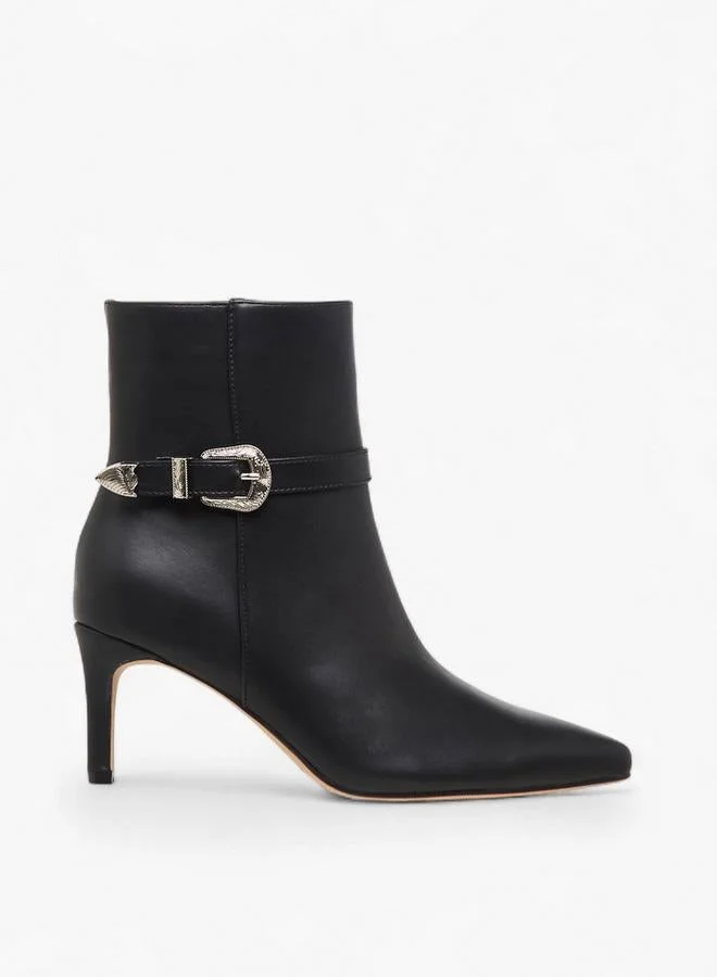 Women Buckle Detail Ankle Boots