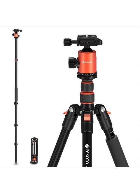77'' Tripod, Camera Tripod for DSLR, Compact Aluminum Tripod with 360 Degree Ball Head and 8kgs Load for Travel and Work