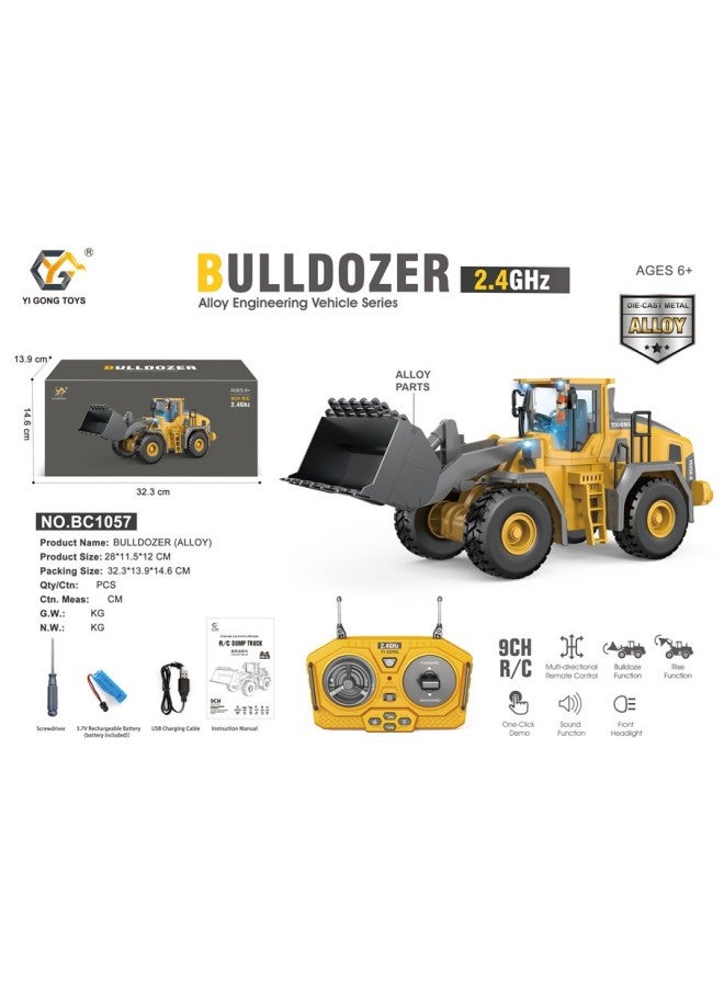 Customer Order Special 11-way Large 2.4G Alloy Remote Control Excavator Self-unloading Earth-pushing Project Tank Toy-Color:Bc1057 Alloy 9-channel Remote Control Loader  - Image 1