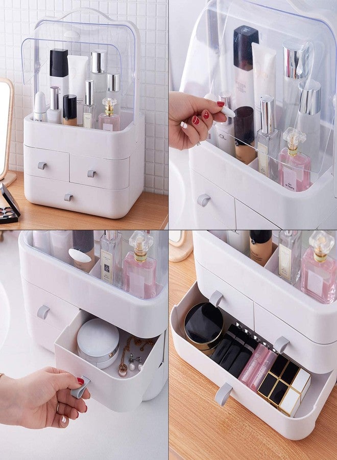 Ngel Modern Cosmetic Storage Organizer Box || Cosmetic Storage Holder || Cosmetic Storage Box Portable Handle Fully Open Waterproof Lid Dustproof Drawers Great for Bathroom, Dresser (Pack of 1) - Image 4
