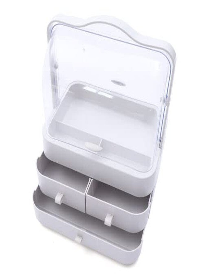 Ngel Modern Cosmetic Storage Organizer Box || Cosmetic Storage Holder || Cosmetic Storage Box Portable Handle Fully Open Waterproof Lid Dustproof Drawers Great for Bathroom, Dresser (Pack of 1) - Image 1