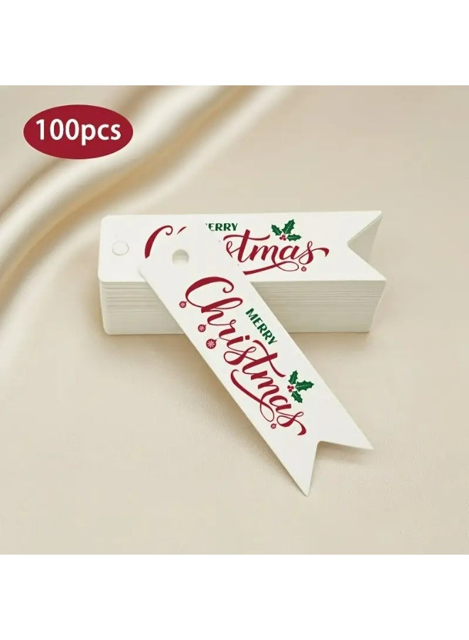 Kandid بطاقات هدايا عيد الميلاد، ملصقات ورق كرافت بتصاميم سانتا، ديكور حفلات العطلات مع شريط، 50 قطعة (بطاقة بيضاء) - Image 2