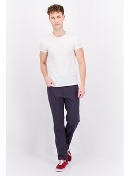 Swiss Alps Men Regular Fit Solid Chino Pants, Navy  - Image 4