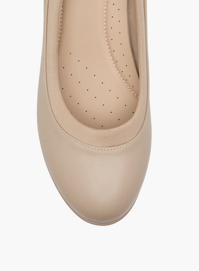 Flora Bella By Shoexpress Solid Slip-On Comfort Shoes with Wedge Heels  - Image 4