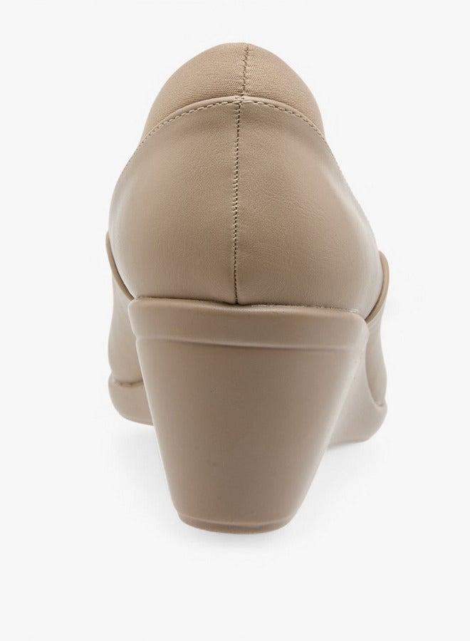 Flora Bella By Shoexpress Solid Slip-On Comfort Shoes with Wedge Heels  - Image 5