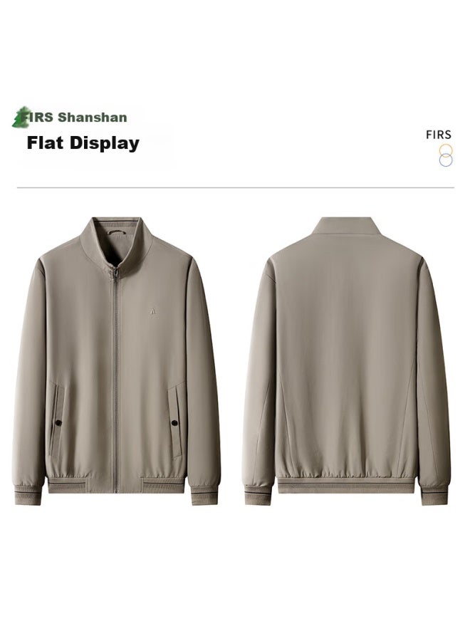 Firs Men'S Jacket Autumn Business Casual Light Luxury Coffee Color Stand Collar Cardigan Men'S Wear
