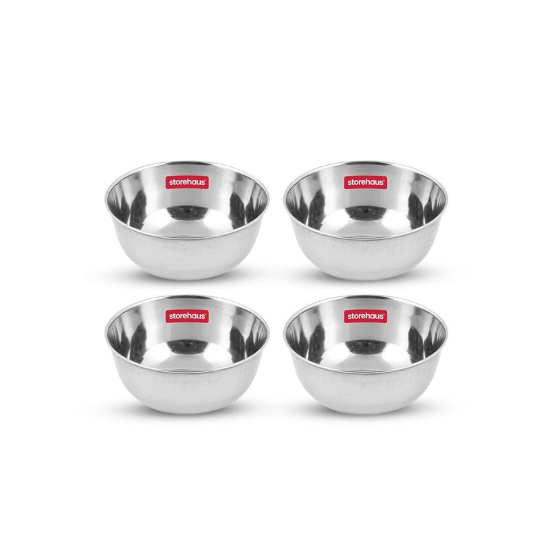 Storehaus Stainless Steel 4 pc Katoris Kitchenware Set Ideal for Home Restaurants and Family Use Silver - Image 1