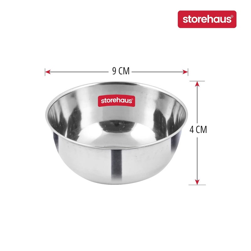 Storehaus Stainless Steel 4 pc Katoris Kitchenware Set Ideal for Home Restaurants and Family Use Silver - Image 2
