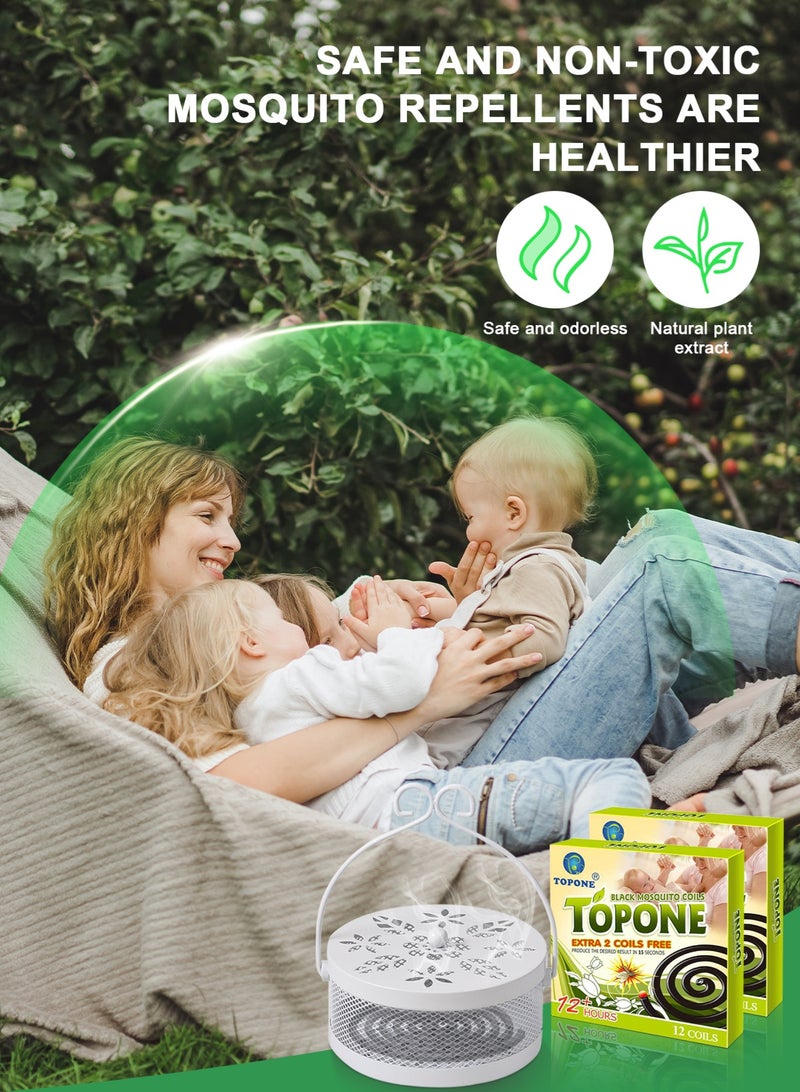 TOPONE 3Pack 36Coils Mosquito Coils with 1 Mosquito Coil Box Iron Holder Household Censer Repellent Incense Coil - Image 4