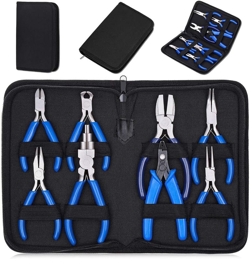 KASTWAVE Jewelry Making Pliers Tools, 8pcs Micro Jewelry Pliers Set for Jewelry Repair, Crafts, Jewelry Making Supplies - Image 1