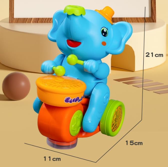 Goyal's Elephant Musician Toy with Levitation Ball on Nose Along with Dazzling Light Drum Sound Music and Elephant Sound - Multicolor - Image 5