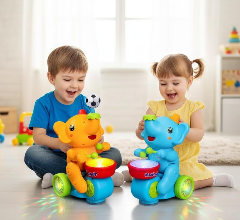 Goyal's Elephant Musician Toy with Levitation Ball on Nose Along with Dazzling Light Drum Sound Music and Elephant Sound - Multicolor - Image 2