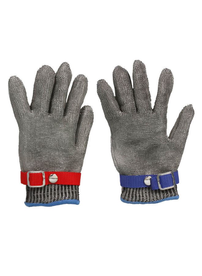 NIBEMINENT Pair Of Hand Protective Cut-Resistant Glove Black/Red/Blue 35centimeter - Image 1
