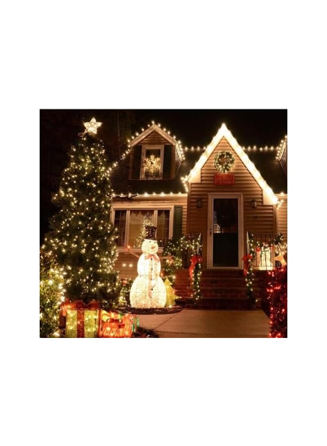 The Bros 65 قدم / 20 متر أضواء خرافية دافئة صفراء 300 LED، 8 أوضاع LED لتزيين عيد الميلاد، شريط ضوء LED مقاوم للماء داخلي وخارجي - Image 3