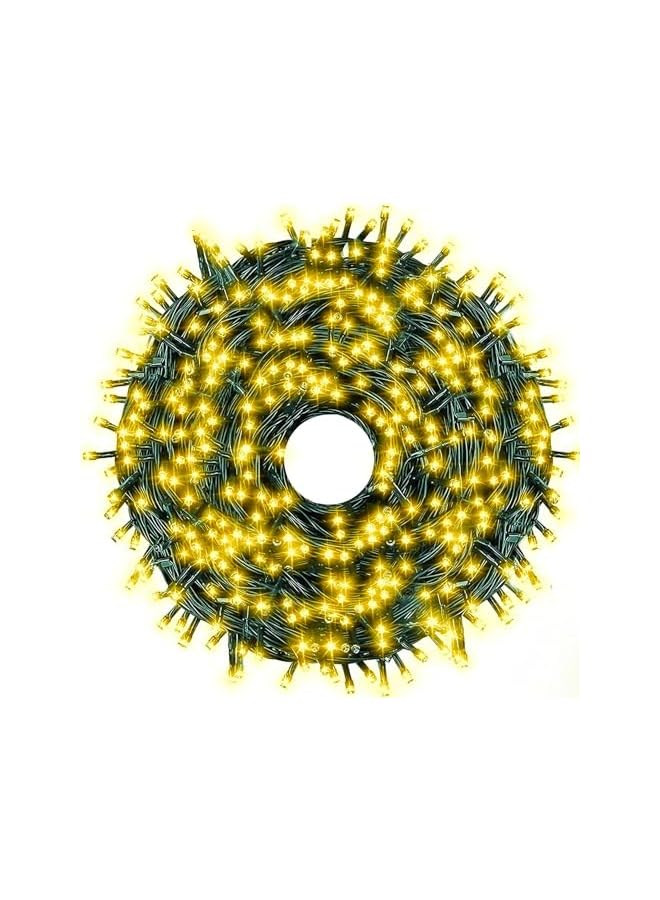 The Bros 65 قدم / 20 متر أضواء خرافية دافئة صفراء 300 LED، 8 أوضاع LED لتزيين عيد الميلاد، شريط ضوء LED مقاوم للماء داخلي وخارجي - Image 2