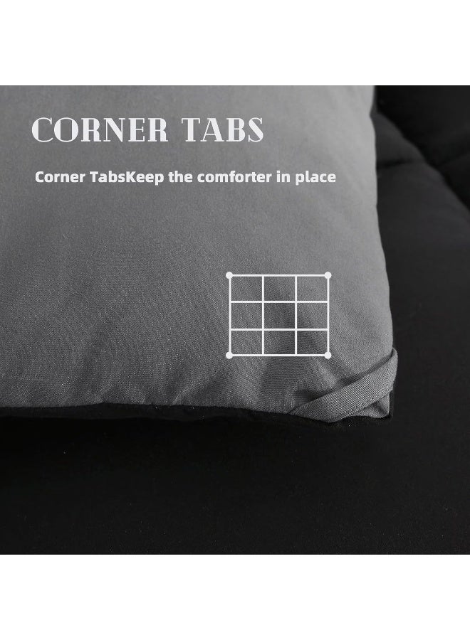 DOWNCOOL DOWNCOOL Reversible Down Alternative Comforter- All Season Ultra Soft Duvet Insert 4 Loops-Box Stitched- Machine Washable Twin,64x88Inches  - Image 3