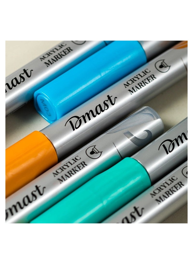 Dmast 6-Piece Acrylic Paint Markers Metallic Colour Set - Image 5