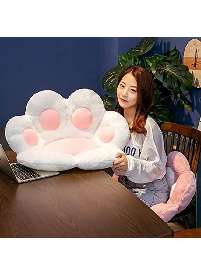 Baby love Multiuse Plush Cat Paw Design Chair Cushion White/Pink 80x70cm - Image 3