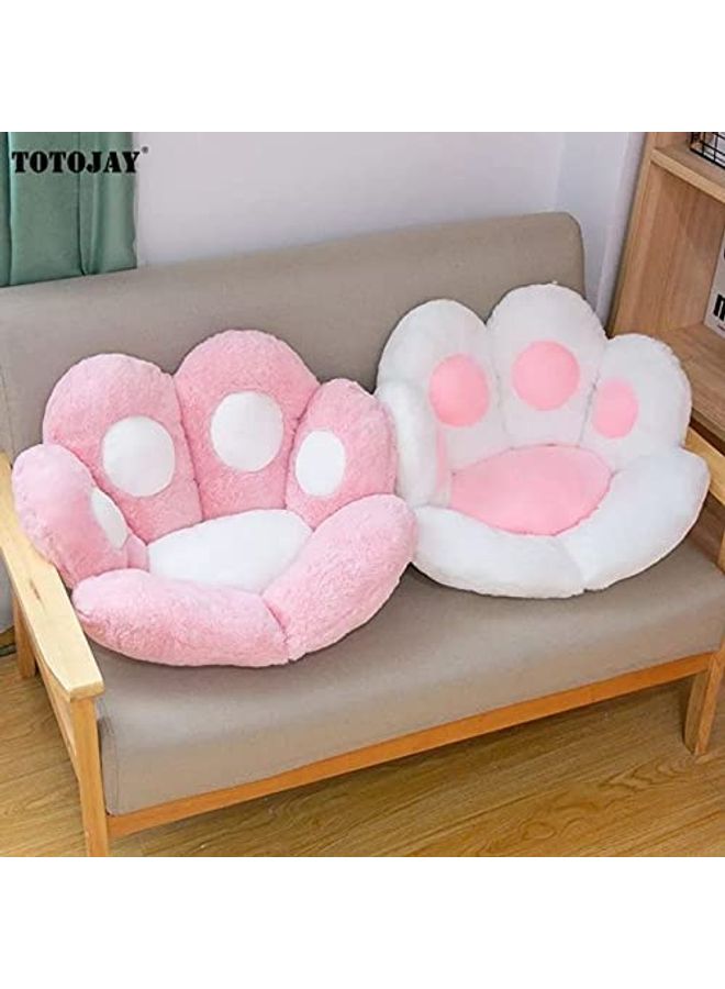 Baby love Multiuse Plush Cat Paw Design Chair Cushion White/Pink 80x70cm - Image 5