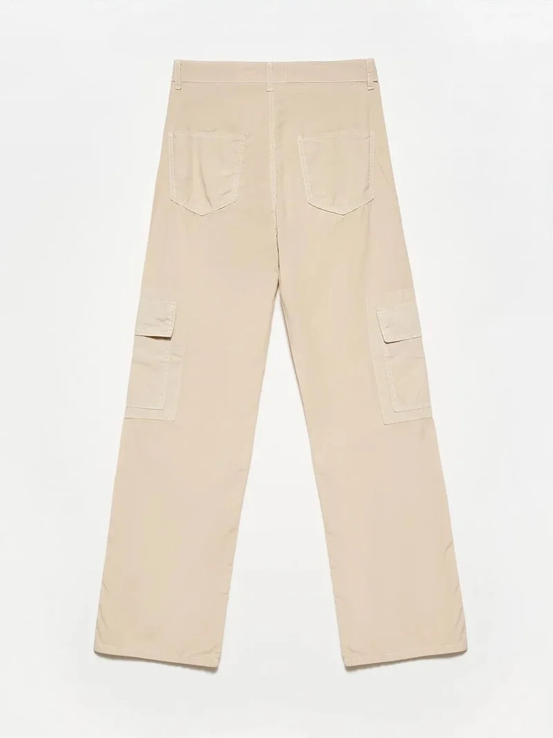 ديلفين Dilvin High-Waist Cotton Poplin Straight-Leg Pants