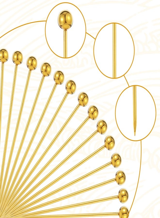Psyqtsuary 20 Pieces Stainless Steel Cocktail Toothpicks Reusable Cocktail Skewers Metal Martini Picks Garnish Picks Bloody Mary Skewers for Olives Appetizers Fruit (Gold/4.3 Inches) - Image 4