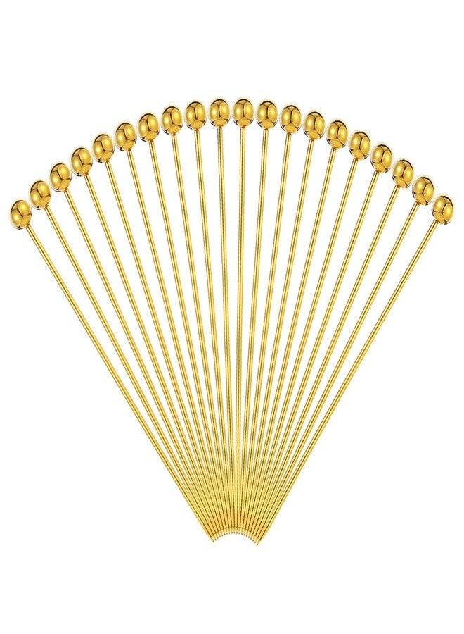 Psyqtsuary 20 Pieces Stainless Steel Cocktail Toothpicks Reusable Cocktail Skewers Metal Martini Picks Garnish Picks Bloody Mary Skewers for Olives Appetizers Fruit (Gold/4.3 Inches) - Image 2