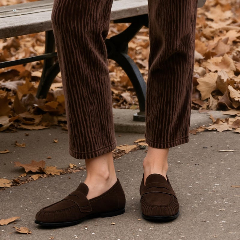 QIY Flats for Women Chocolate Dark Brown Penny Loafers Comfortable Dressy Womens Work Flats Women's Loafers & Slip-ons Moccasins Business Walking Casual Dress Shoes Size 8.5 - Image 5