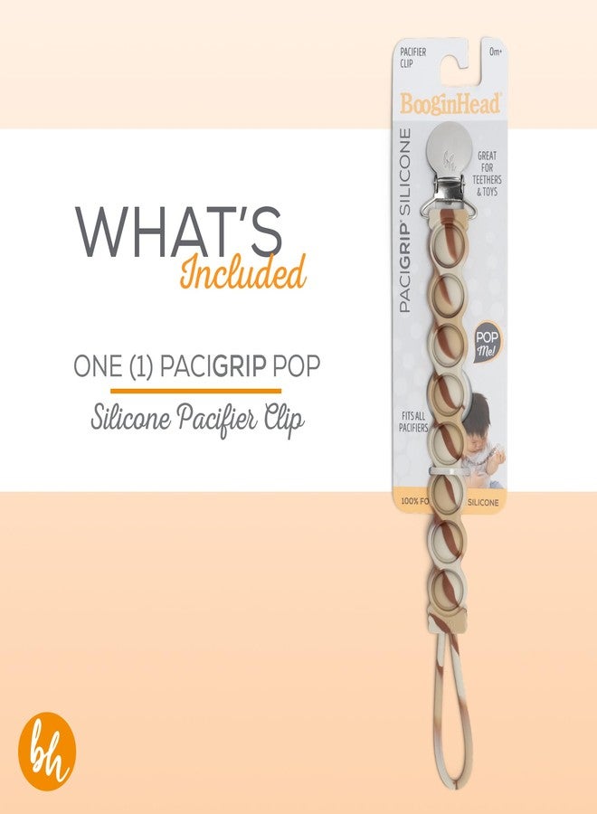BooginHead PaciGrip Bubble Pop Sensory Silicone Universal Pacifier Clip, Latte Swirl - Image 3