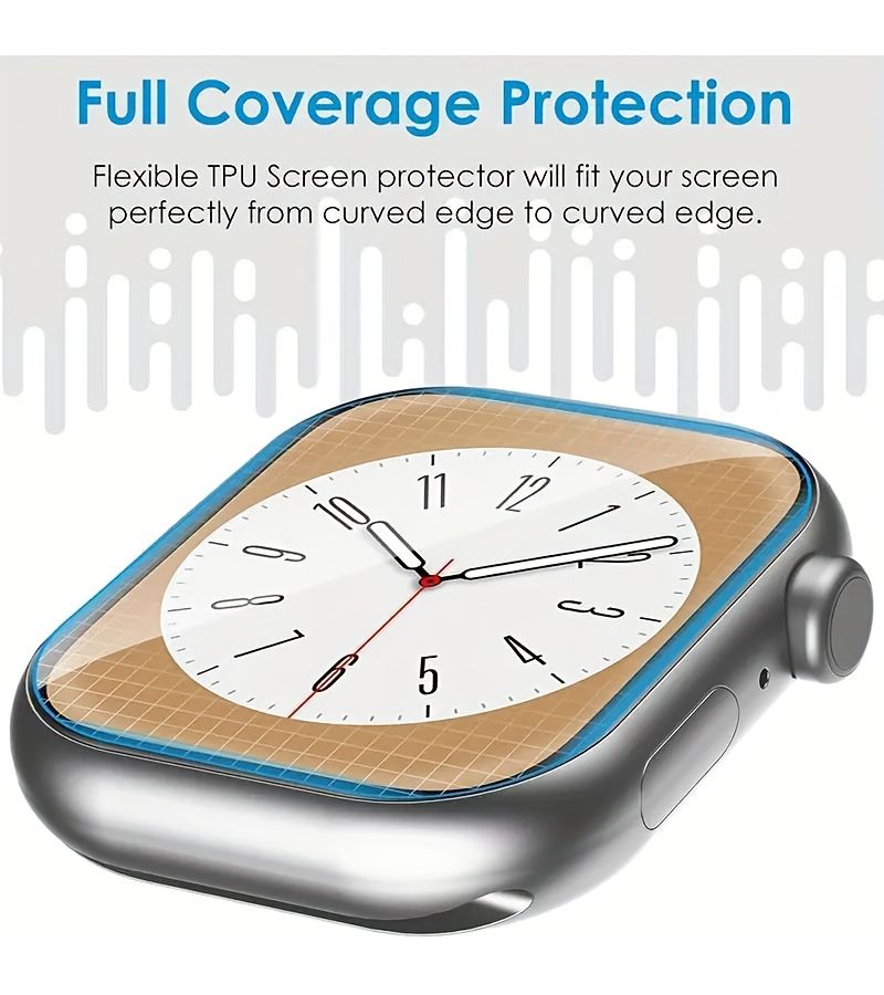 واقي شاشة من مادة TPU متوافق مع Apple Watch 10 و11 و46 مم (عبوة من 9 قطع) – مقاوم للخدوش - Image 5