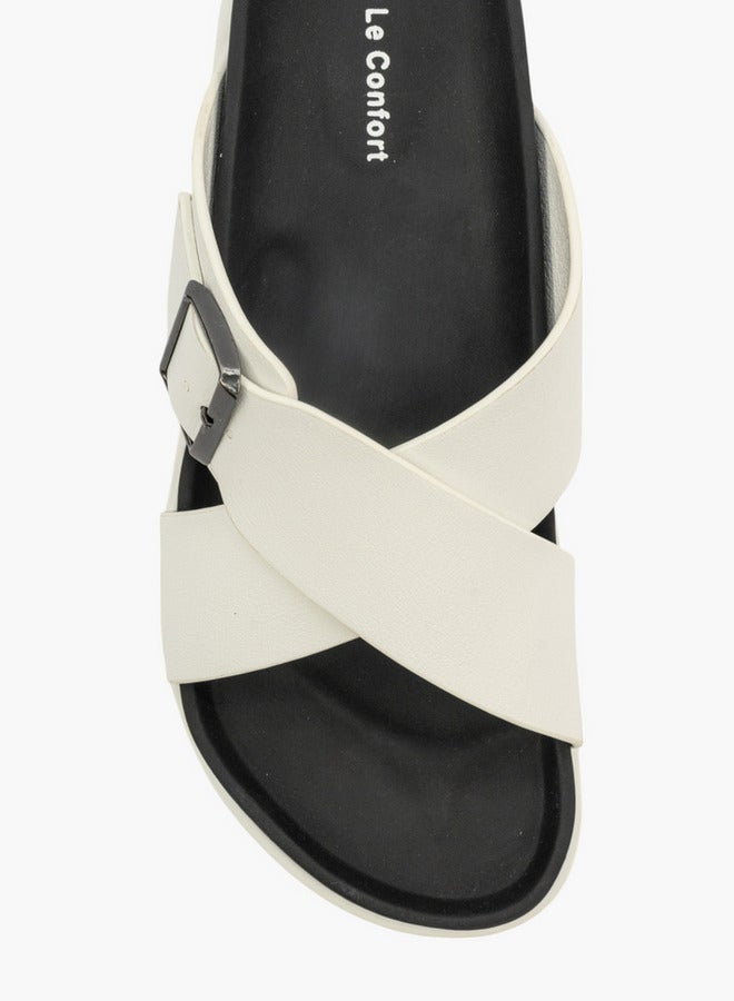 Le Confort Men Buckle Accent Cross-Strap Slip-On Sandals - Image 4