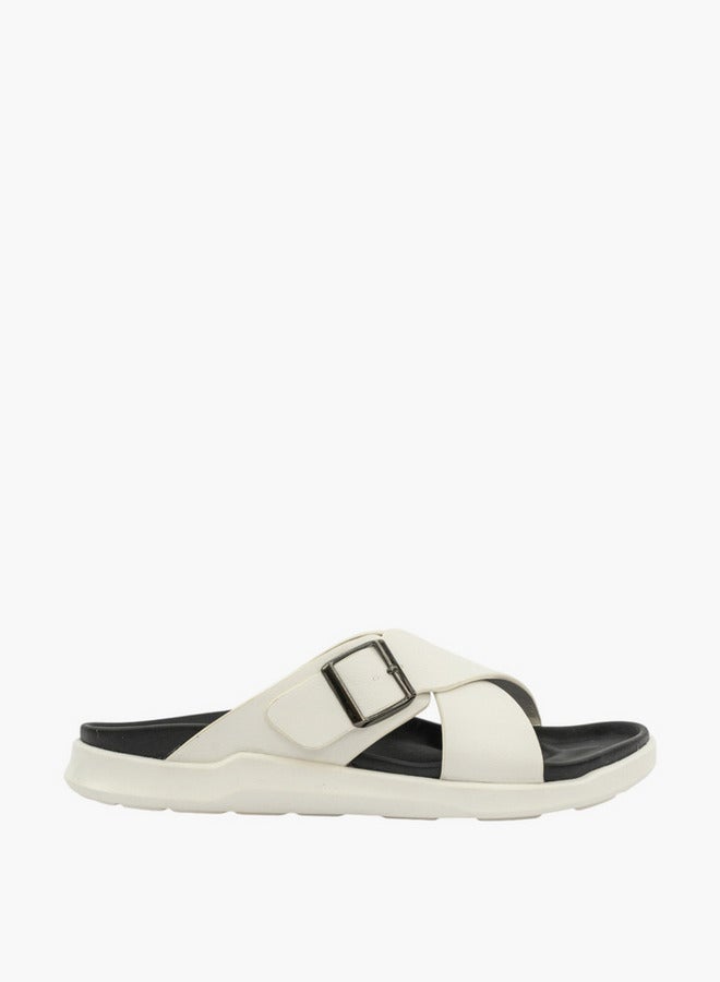 Le Confort Men Buckle Accent Cross-Strap Slip-On Sandals - Image 3