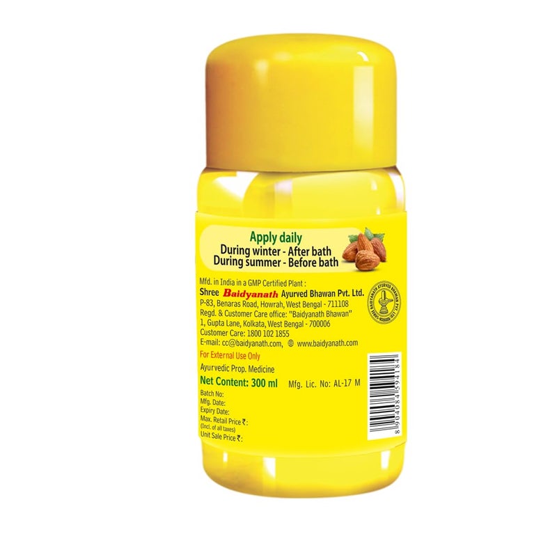 Baidyanath زيت بايدياناث المرطب المغذي للجسم 300 مل الغني بمضادات الأكسدة والفيتامينات للترطيب العميق وتوحيد لون البشرة والإشراق وتقليل الخطوط الدقيقة - Image 2