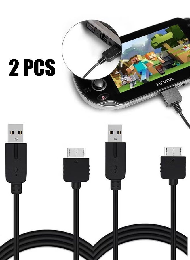 2 Pcs 3.9ft PS Vita Charger Cable, 2 in 1 USB Data u0026 Power Charger Cord Replacement for Playstation Vita 1000 - Image 1