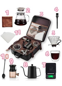 JoyousSto 11-Pieces V60 Pour Over Coffee Maker Set Coffee Kettle Scale, Coffee Dripper All in 1 Traveling Camping Manual Coffee Kit Coffee Gift Set  - Image 2