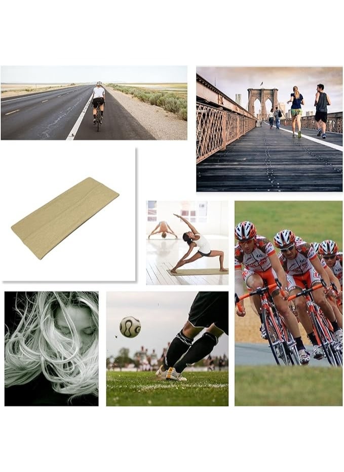 Generic - Extra Wide 7cm Plain Stretch Unisex Soft Yoga Headband (Beige) - Image 1