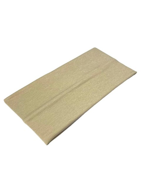Extra Wide 7cm Plain Stretch Unisex Soft Yoga Headband (Beige)